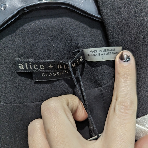 Alice + Olivia Kyrie Piped Tuxedo Dress - Picture 2 of 9